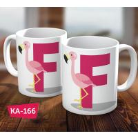 F Harfli Kupa Bardak Flamingo Hediye