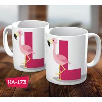 L Harfli Kupa Bardak Flamingo Hediye