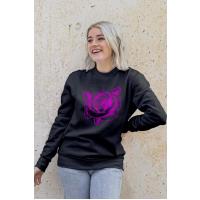 Neon Gül Desenli %100 Pamuklu 1. Sınıf Sweatshirt 